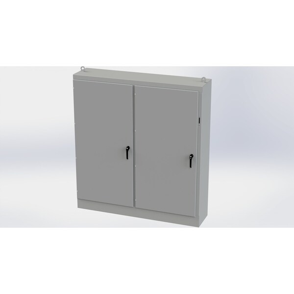 3 Point Latch with Coinproof/Padlock Handle Electrical Enclosures, 84 in H, 18 in D, 77-3/4 in W